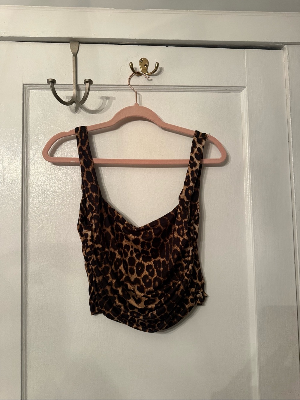 SHEIN Leopard Print Cowl Neck Camisole - Brown